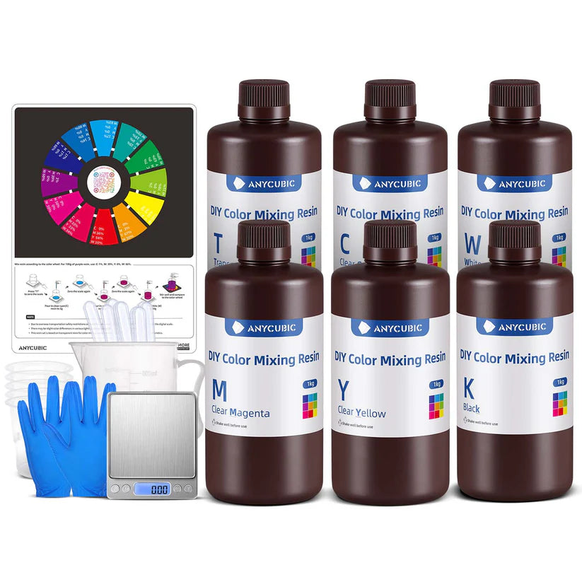 Anycubic DIY Colour Mixing Resin – 6 Colour Combo for Custom 3D Prints