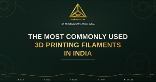 What are the most commonly used 3D printing filaments available in India?