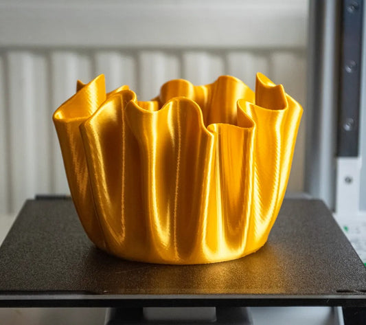 RippleFlow 3D Printed Planter – Upside-Down Fabric Inspired Pot