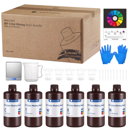 Anycubic DIY Colour Mixing Resin – 6 Colour Combo for Custom 3D Prints