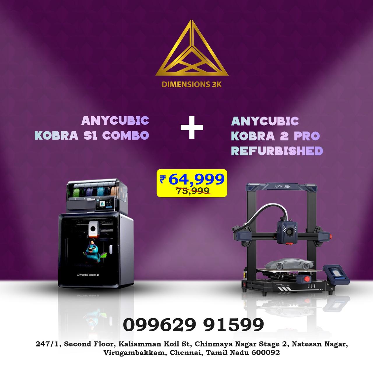 Anycubic Kobra S1 Combo – Kobra S1 (New) + Kobra 2 Pro (Refurbished)